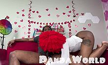 Ebony redhead's squirting ride hides massive black cock surprise