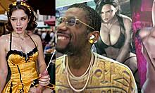 curly haired trans teen jerks off hands free cumming in food aisle