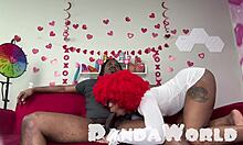 Ebony redhead's squirting ride hides massive black cock surprise