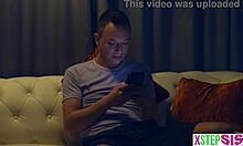 curious european stepsister and her petite bff sneak peeks at stepbrother's bulge before threesome fun
