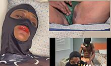 ebony babe rips clothes squirts dripping wet pussy in eye rolling orgasm close-up