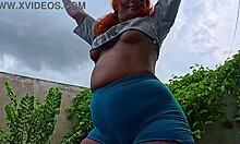 Tight crop top short haul teases Nilmini Sheron curves and assplay allure