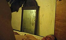 polish bbw milf housewife sneaks squirting orgasm on my small bbc in bedroom while roommate waits outside