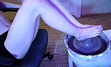 check out her muddy toes spinning clay in this steamy foot fetish pottery asmr 😏👣