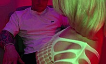 petite blonde teen stripper rips clothes deepthroats big cock swallowing cum in hot dance