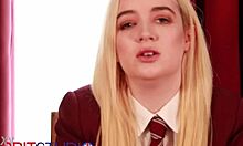British student upskirt flashes panties gives joi instructions party