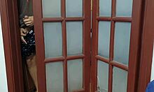 neighbor flashes her swollen clit and big pussy begging for anal pounding