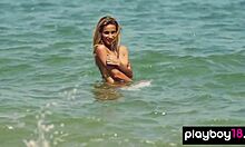 wanna see this smoking ukrainian blonde cara mell strip nude on beach and pose sexy?