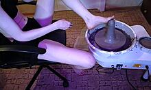 check out her muddy toes spinning clay in this steamy foot fetish pottery asmr 😏👣