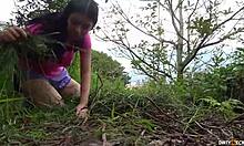 Naive Girl Next Door April Tricked into Bent Over Doggystyle and Cowgirl Fuck by Stranger Outdoors!