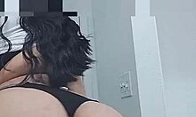Latina curvy beauty plays with huge natural tits solo