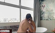 agatha the mommy cheats in bathtub with hubby's best friend while he's away