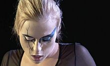 Young ballerina tricked by witch into wet pussy licking on Halloween