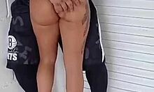 exhibitionist latina curvy wife dhihotwife flashes lingerie at autodromo party, outdoor public group cuckold fat hubby watches 