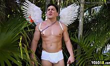 Shaved teen natalie brooks pussy drilled by big cocked cupid doggystyle