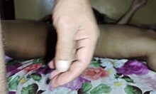 stepsister sneaks me into her bedroom to share the bed and get naughty close-up