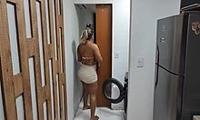 stuck in washer stepmom luna oliveira's ass fucked by stepson vagninho