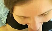 skinny neighbor girl sucks my huge cock pov after wardrobe hideout blowjob