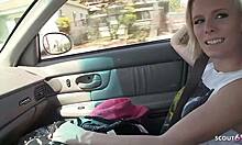 hey check this petite blonde teen with tiny tits huge clit gets picked up by older dude for sloppy fuck interview