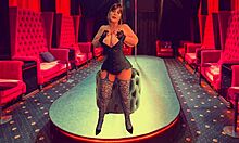 Mature stripper granny Carmen strips slow then takes deep creampie pounding
