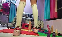 watch violetta's extreme anal gape with toys princess style
