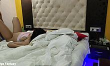 gf riya bounces on boss's monster black penis extender in hardcore bedroom cowgirl