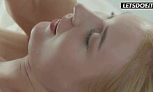 Blonde Amaris moans in sensual morning spooning with monster cock kissing passionately whiteboxxx!