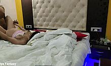 gf riya bounces on boss's monster black penis extender in hardcore bedroom cowgirl