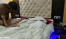 gf riya bounces on boss's monster black penis extender in hardcore bedroom cowgirl