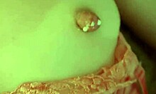 Milk Dripping From Slim Petite Body On Cozy Bed