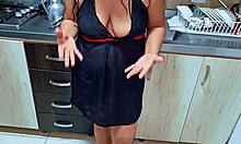 squirting hard in kitchen horny stepmom begs stepson to fuck her