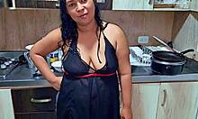 squirting hard in kitchen horny stepmom begs stepson to fuck her