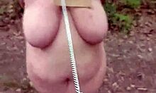 Chienne Marie bound and submissive in forest then home