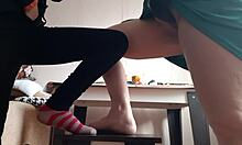 Middle Aged Woman Student Masturbate Chairs
