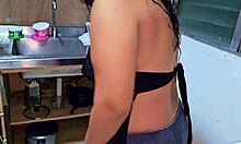 squirting hard in kitchen horny stepmom begs stepson to fuck her