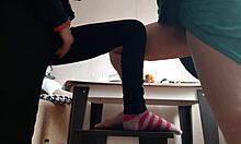 Middle Aged Woman Student Masturbate Chairs