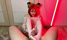 POV Cute Fox Girl Strokes Feet Till Cum Splatter