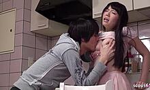 virgin japanese teen seduced into rough creampie by horny classmate alone