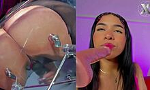 hey look at me sucking this dildo while i spread my juicy submissive pussy wide