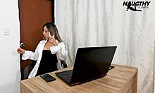perverted latina doctor teen slut masturbates big ass pussy solo office