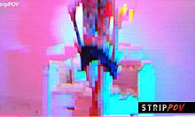 😍 exotic dancer shakes huge tits and ass before rubbing pussy on monster cock!