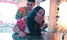 indian stepmom sneaks wild kitchen romp with horny stepson pounding her wet curves!