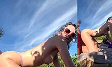 hot beach public creampie skinny babe rough outdoor bang