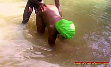 Stepsister moans wet during outdoor village stream doggystyle with big black cock riding
