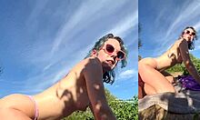hot beach public creampie skinny babe rough outdoor bang