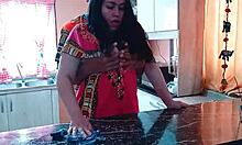 indian stepmom sneaks wild kitchen romp with horny stepson pounding her wet curves!