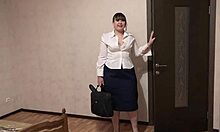 i'm that chubby boss milf slamming huge dildo in my big ass thong after work