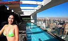 Big ass oiled latina gets rough poolside pickup pounding doggystyle with monster cock