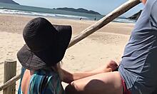 Milf teases stranger's cock with tongue then takes anal pounding publicly 😏🍑💦