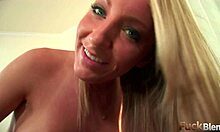 barbie cummings big tits blonde rides chocolate monster cock rough